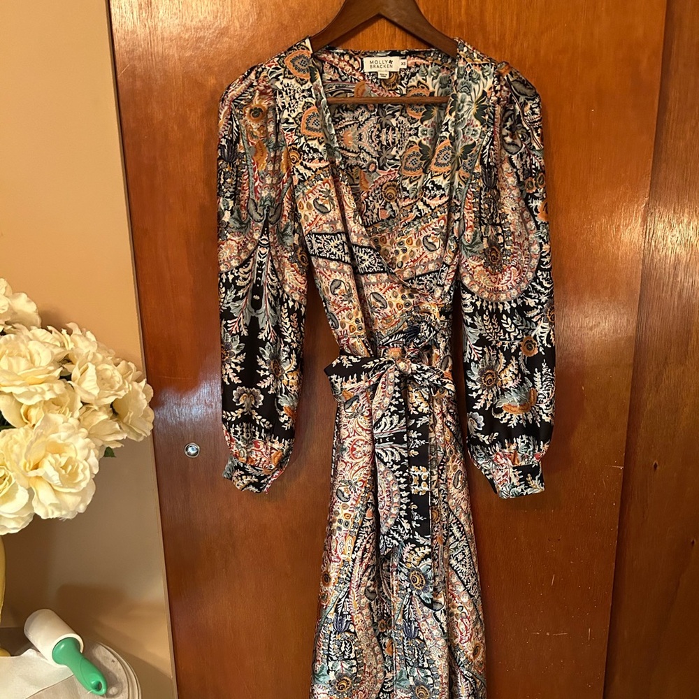 🍓Molly Bracken Paisley Print Wrap Dress
